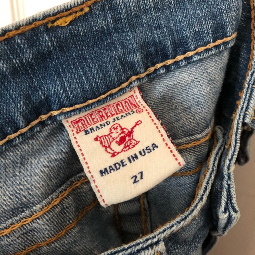 Y2K True Religion Low Rise Distressed Ripped Jeans - Picture 5 of 6